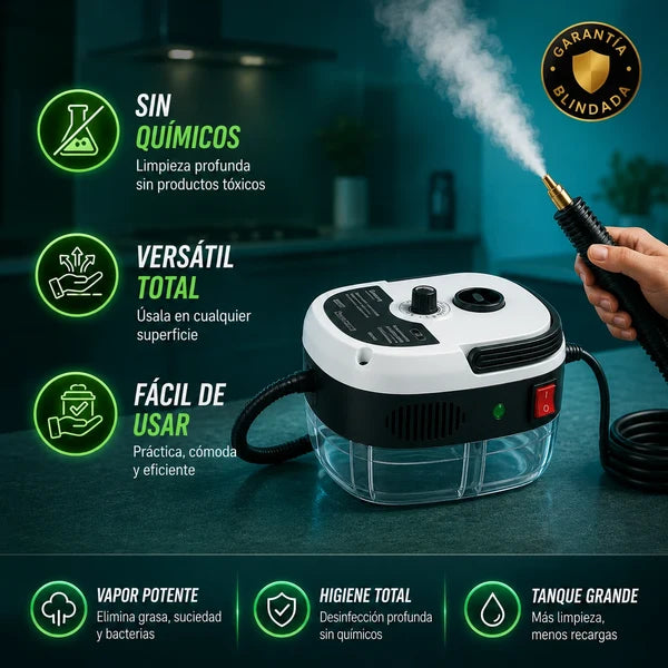 Limpiador a Vapor Alta Presión y Temperatura Portátil